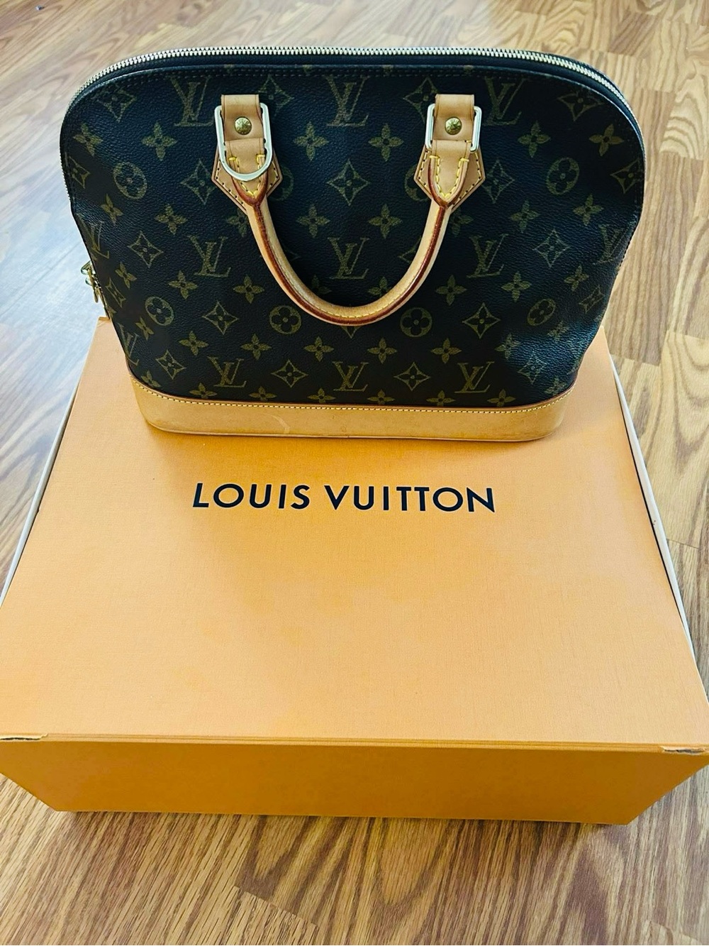Louis Vuitton Monogram Alma Satchel in Brown and Tan